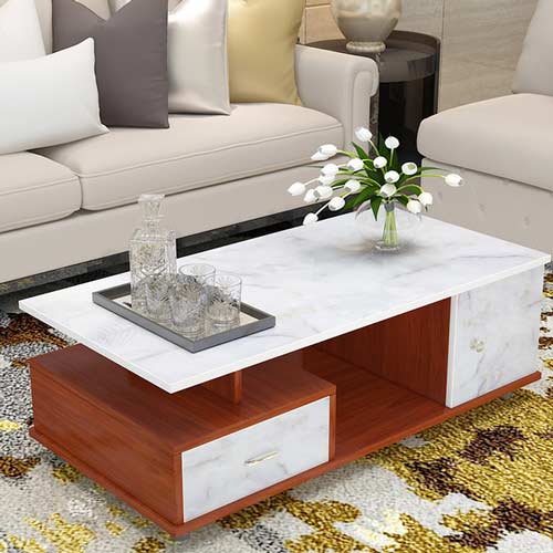 white marble furnitue paper on coffee table